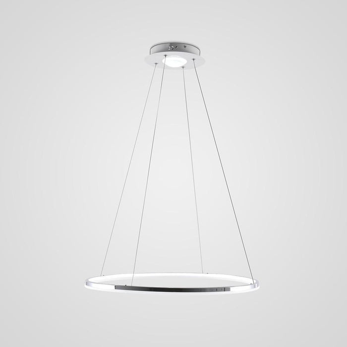 LED Circular Sturdy Modernistic Brushed Nickel Pendant Light With Remote Controller
