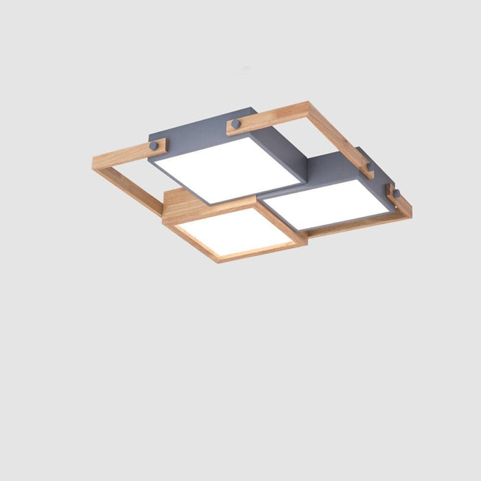Multi Square Dimmable LED Rustic Ceiling Light Flush Mount Lighting