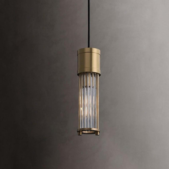 Cylinder Shaped LED Crystal Modern Pendant Light Island Lights Hanging Lamp