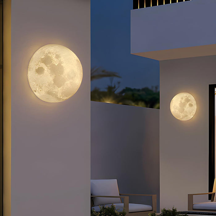 Solar Half Moon LED Wall Sconce, Waterproof IP65, Resin Housing, Dusk to Dawn, Patio/Porch/Garden