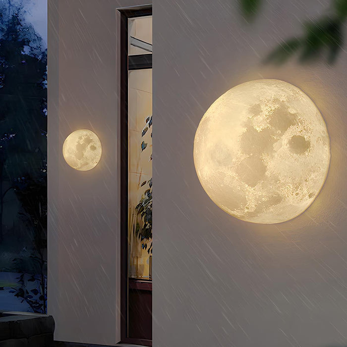 Solar Half Moon LED Wall Sconce, Waterproof IP65, Resin Housing, Dusk to Dawn, Patio/Porch/Garden