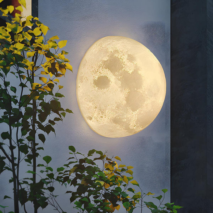 Solar Half Moon LED Wall Sconce, Waterproof IP65, Resin Housing, Dusk to Dawn, Patio/Porch/Garden