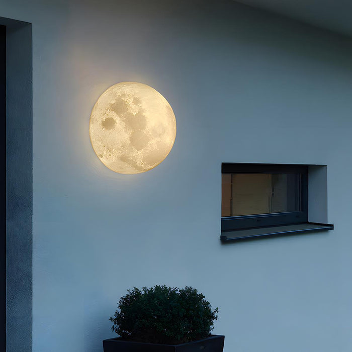 Solar Half Moon LED Wall Sconce, Waterproof IP65, Resin Housing, Dusk to Dawn, Patio/Porch/Garden