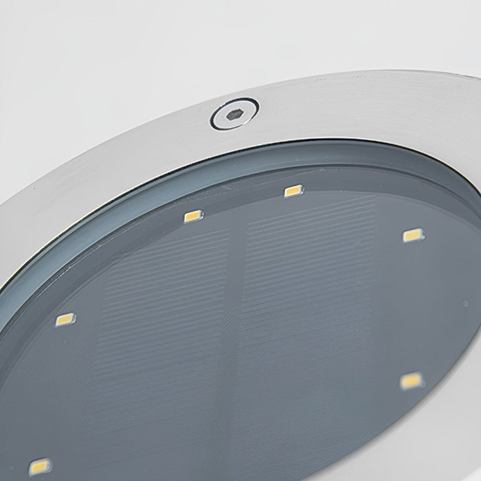 Solar LED In-Ground Lights - Waterproof Outdoor Path Lamp, Circular Shape, Automatic Illumination