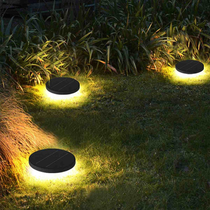 Solar LED In-Ground Lights - Waterproof Outdoor Path Lamp, Circular Shape, Automatic Illumination