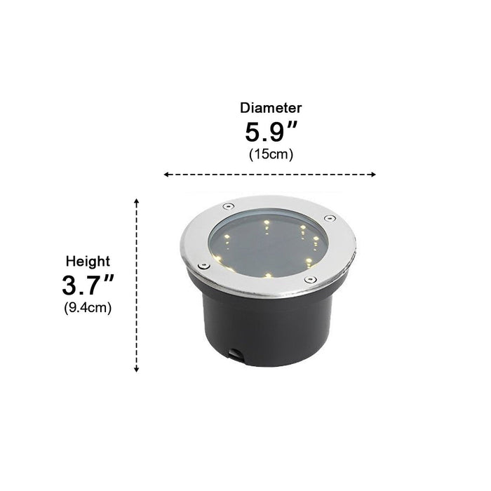 Solar LED In-Ground Lights - Waterproof Outdoor Path Lamp, Circular Shape, Automatic Illumination