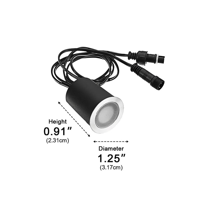 LED Recessed Deck Stair Lights - Outdoor Step Lighting, In-Ground Garden Pathway Lamps