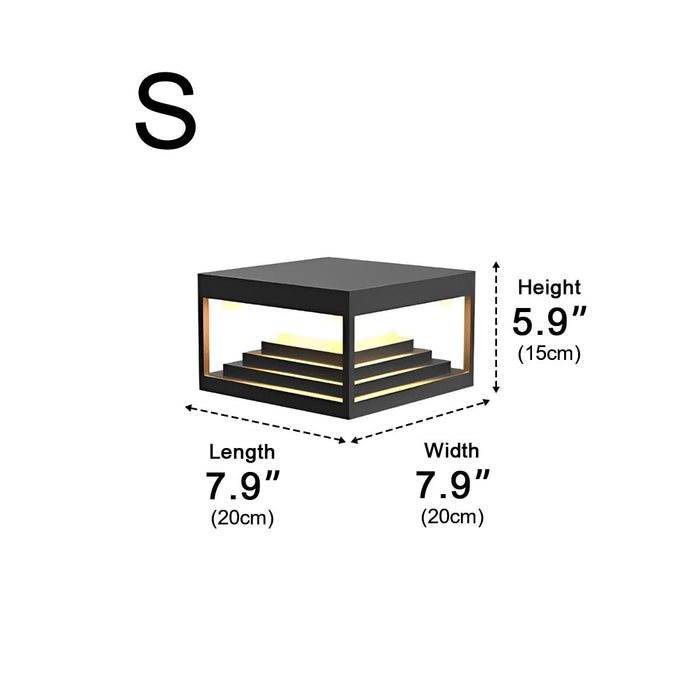 Square Solar Post Cap Light - Outdoor Garden Deck Fence Lighting, Waterproof LED