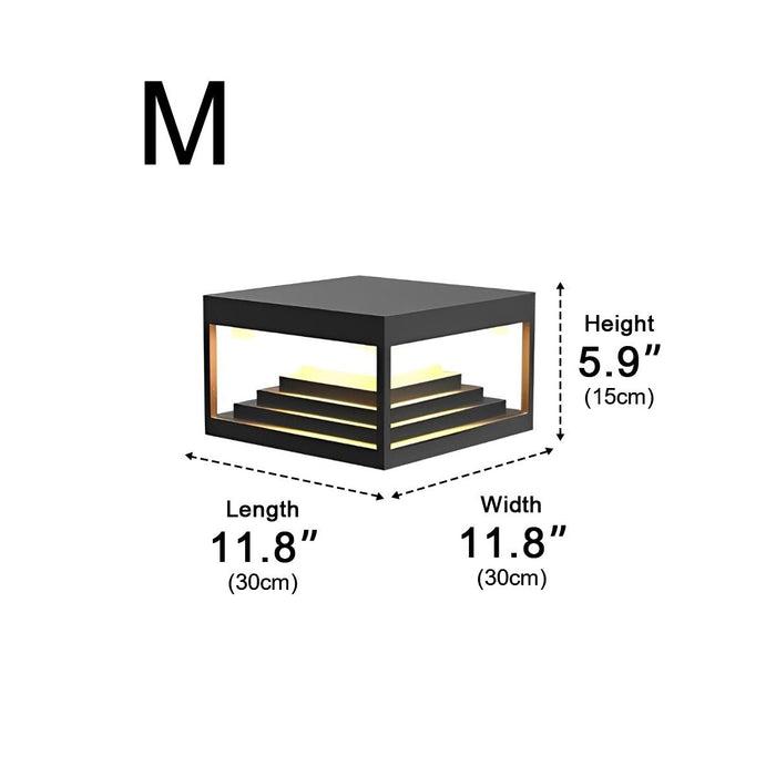Square Solar Post Cap Light - Outdoor Garden Deck Fence Lighting, Waterproof LED