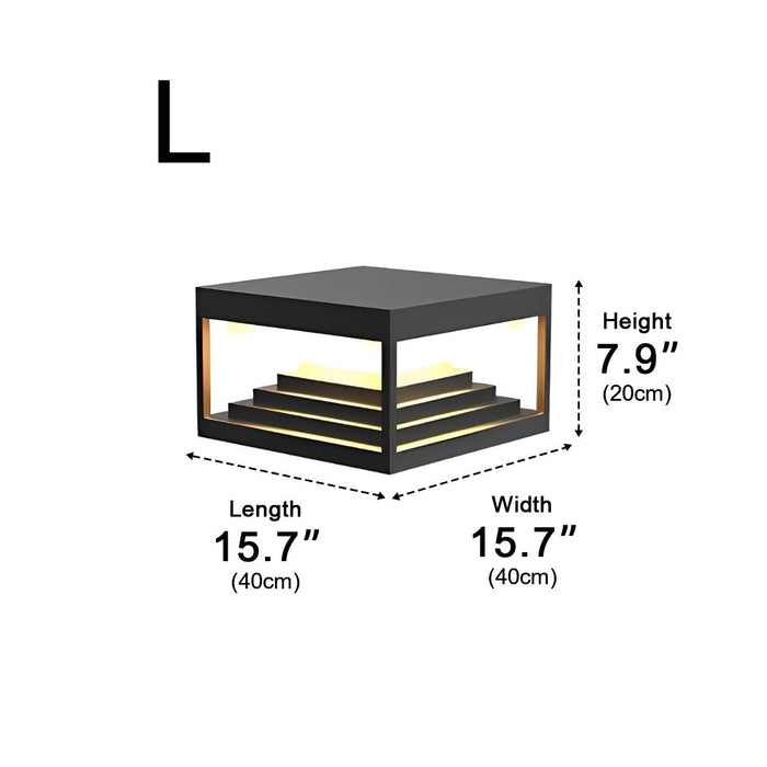 Square Solar Post Cap Light - Outdoor Garden Deck Fence Lighting, Waterproof LED