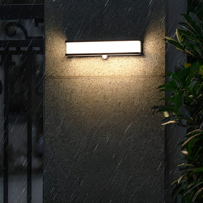 Solar Motion Sensor Geometric Outdoor LED Porch Wall Light - Waterproof Exterior Illumination for Modern Homes