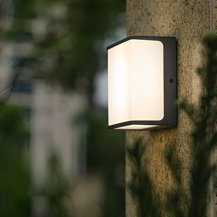 Solar Motion Sensor Geometric Outdoor LED Porch Wall Light - Waterproof Exterior Illumination for Modern Homes