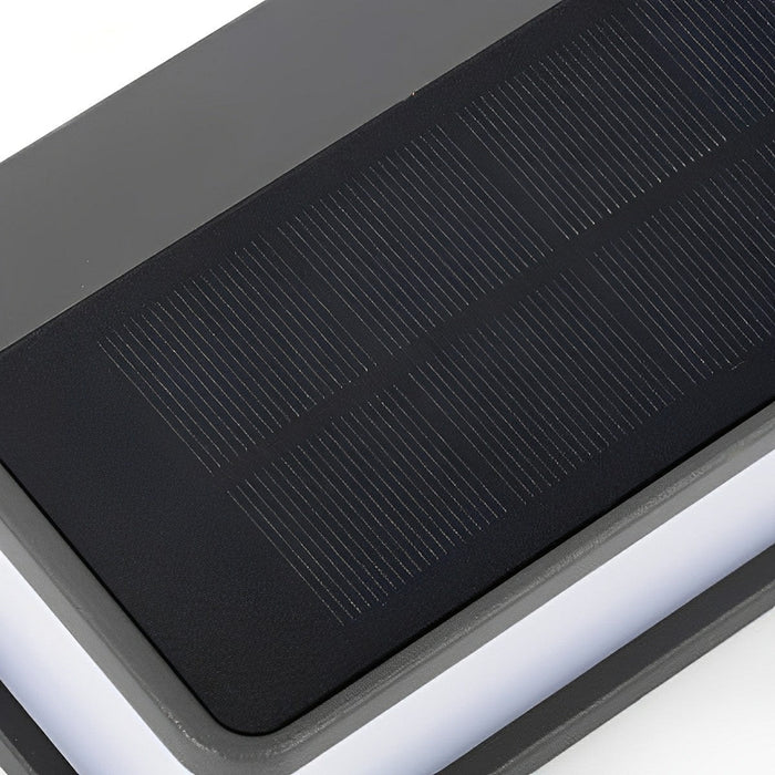 Solar Motion Sensor Geometric Outdoor LED Porch Wall Light - Waterproof Exterior Illumination for Modern Homes