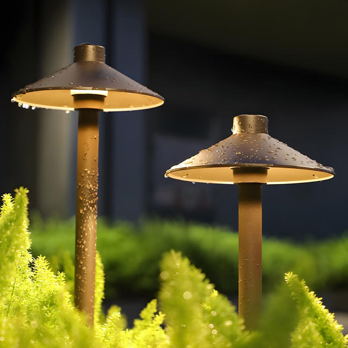 Mushroom Solar Pathway Light - Outdoor LED Landscape Lighting, Ground Insert