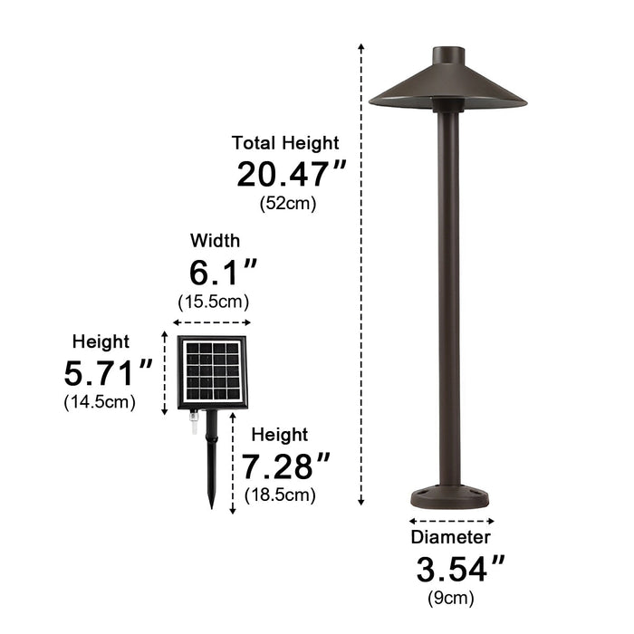 Mushroom Solar Pathway Light - Outdoor LED Landscape Lighting, Ground Insert