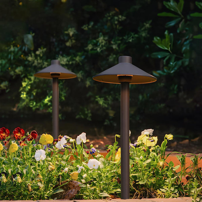 Mushroom Solar Pathway Light - Outdoor LED Landscape Lighting, Ground Insert