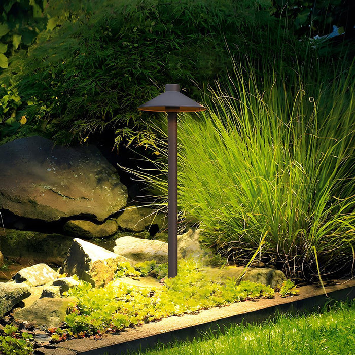 Mushroom Solar Pathway Light - Outdoor LED Landscape Lighting, Ground Insert