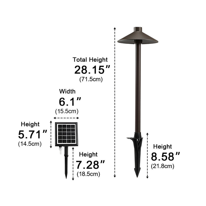 Mushroom Solar Pathway Light - Outdoor LED Landscape Lighting, Ground Insert