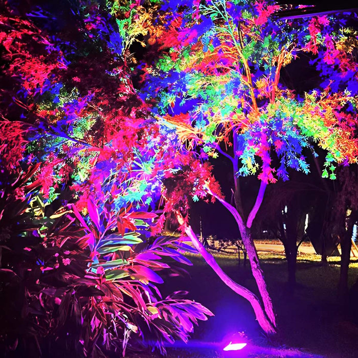 Outdoor Waterproof RGB LED Spot Light - Solar Powered Landscape Tree Lighting, Color Changing Accent