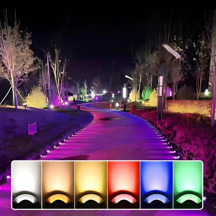 Solar Outdoor RGB LED Step Deck Lights - Waterproof / Automatic Dusk-to-Dawn / Easy Install