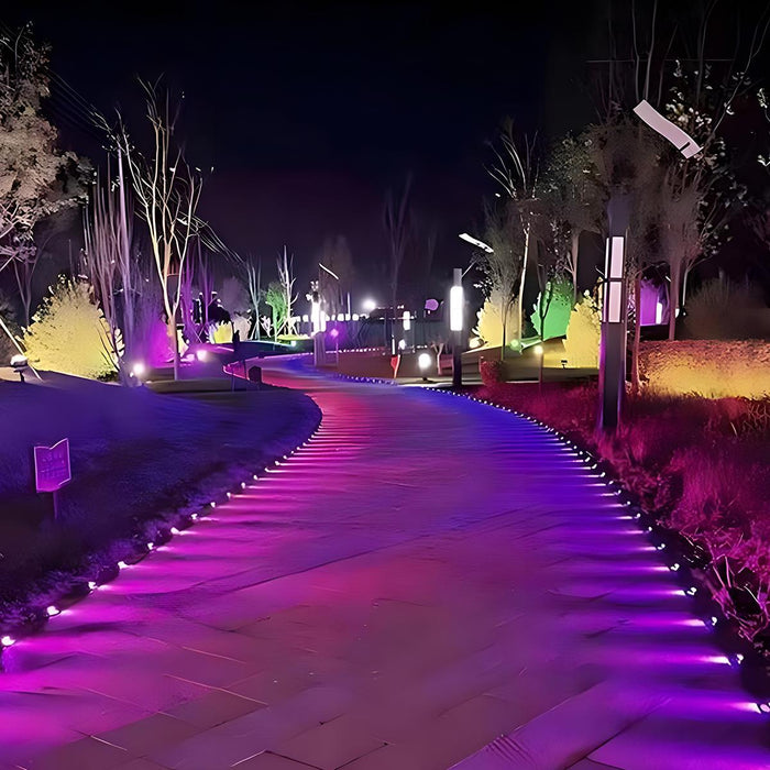 Solar Outdoor RGB LED Step Deck Lights - Waterproof / Automatic Dusk-to-Dawn / Easy Install