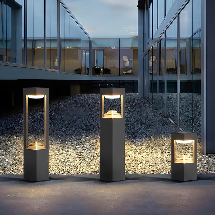 Rectangular LED Outdoor Landscape Lighting - Solar Powered / Column Light, Pathway, Garden