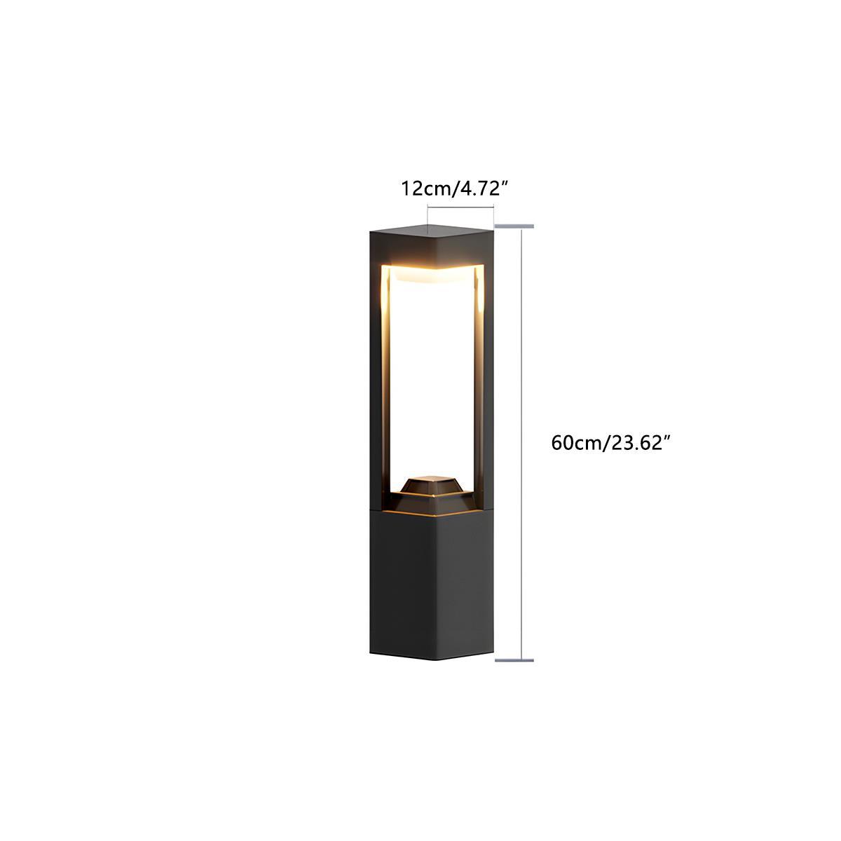Rectangular LED Outdoor Landscape Lighting - Solar Powered / Column Light, Pathway, Garden