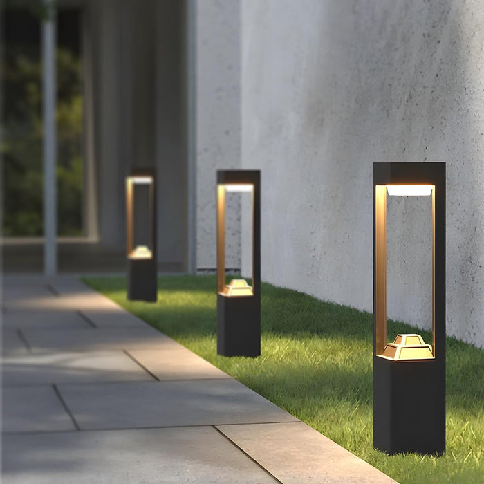 Rectangular LED Outdoor Landscape Lighting - Solar Powered / Column Light, Pathway, Garden