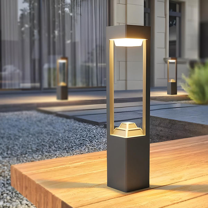 Rectangular LED Outdoor Landscape Lighting - Solar Powered / Column Light, Pathway, Garden