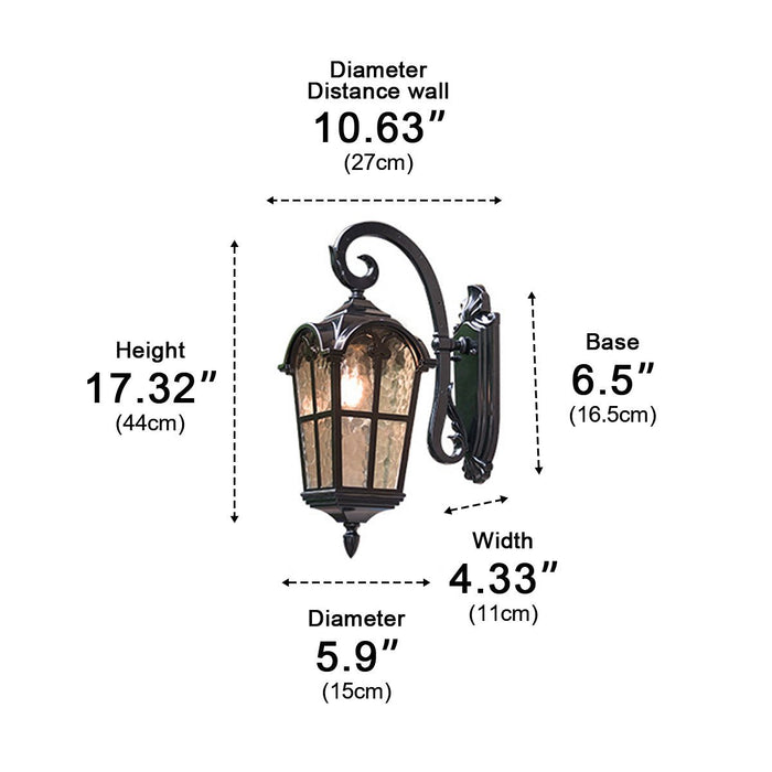 Solar Dusk to Dawn Outdoor LED Wall Sconce, Rustic Waterproof Porch/Yard Light