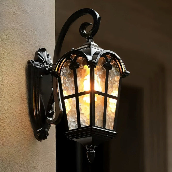 Solar Dusk to Dawn Outdoor LED Wall Sconce, Rustic Waterproof Porch/Yard Light