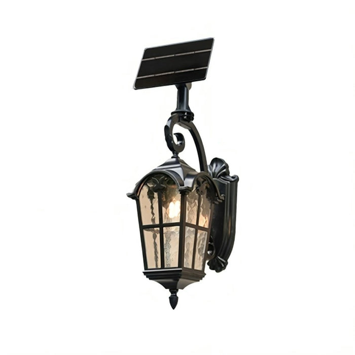 Solar Dusk to Dawn Outdoor LED Wall Sconce, Rustic Waterproof Porch/Yard Light