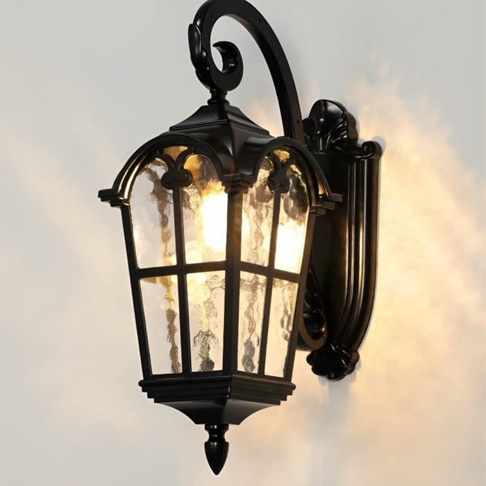 Solar Dusk to Dawn Outdoor LED Wall Sconce, Rustic Waterproof Porch/Yard Light
