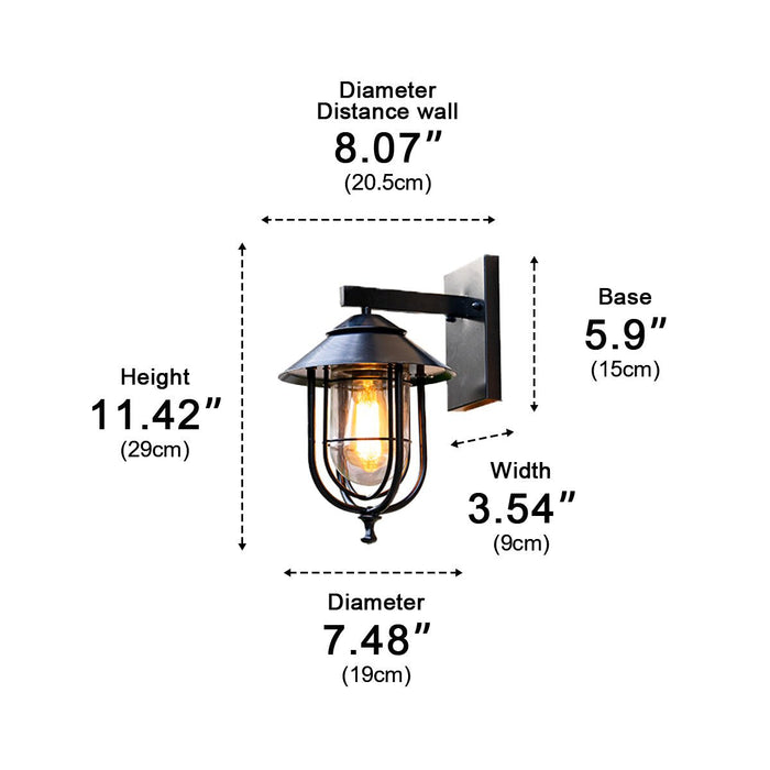 Solar Dusk to Dawn Rustic Birdcage Outdoor Wall Sconce, Waterproof LED Lighting for Porch/Patio/Yard, Easy Install