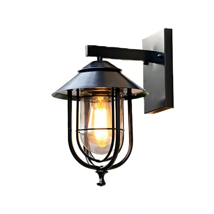 Solar Dusk to Dawn Rustic Birdcage Outdoor Wall Sconce, Waterproof LED Lighting for Porch/Patio/Yard, Easy Install