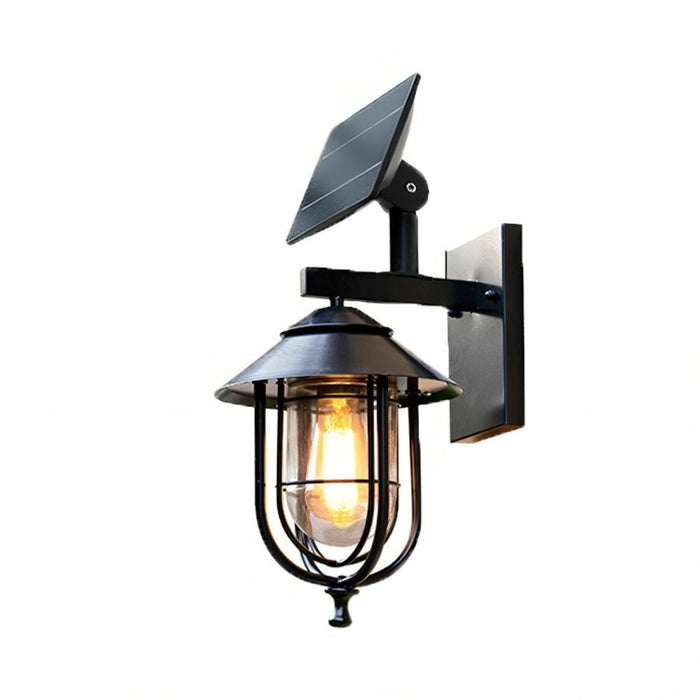 Solar Dusk to Dawn Rustic Birdcage Outdoor Wall Sconce, Waterproof LED Lighting for Porch/Patio/Yard, Easy Install