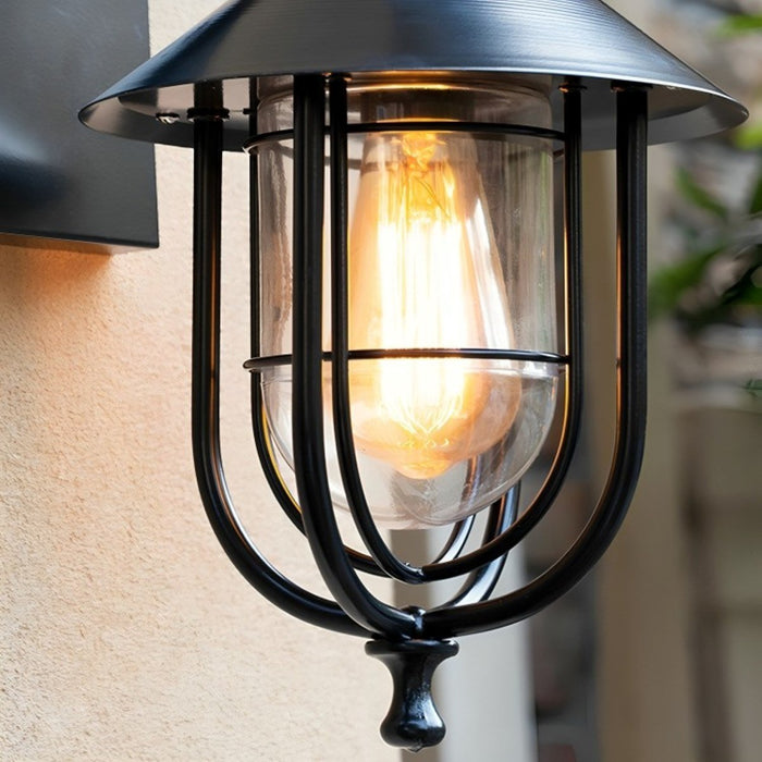 Solar Dusk to Dawn Rustic Birdcage Outdoor Wall Sconce, Waterproof LED Lighting for Porch/Patio/Yard, Easy Install