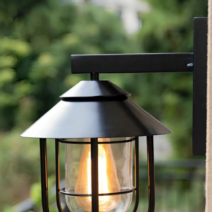 Solar Dusk to Dawn Rustic Birdcage Outdoor Wall Sconce, Waterproof LED Lighting for Porch/Patio/Yard, Easy Install