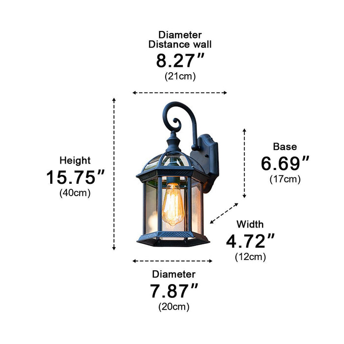 Solar Dusk to Dawn Wall Sconce, IP56 Waterproof Outdoor LED Porch/Patio/Gazebo Light, Rustic Farmhouse Exterior Lantern