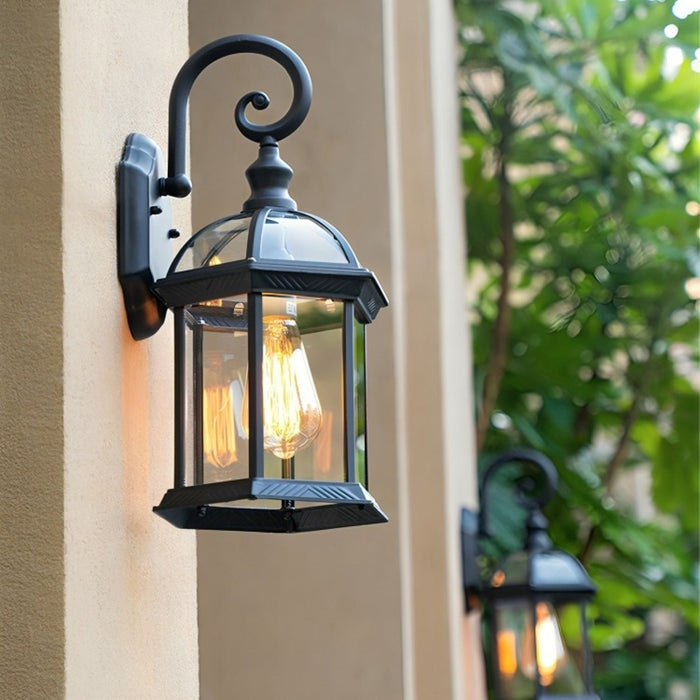 Solar Dusk to Dawn Wall Sconce, IP56 Waterproof Outdoor LED Porch/Patio/Gazebo Light, Rustic Farmhouse Exterior Lantern