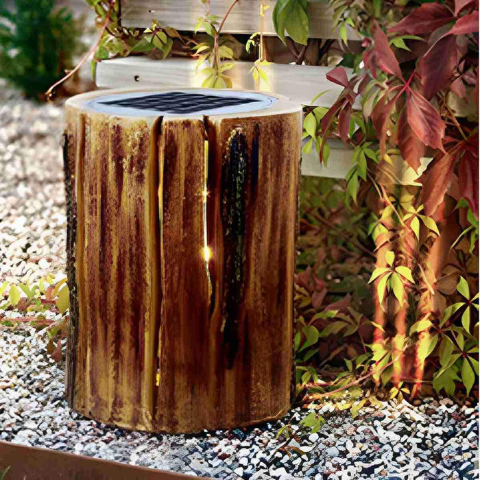 Solar Tree Stump LED Landscape Light, Waterproof Outdoor Garden/Yard/Patio, Warm White IP65