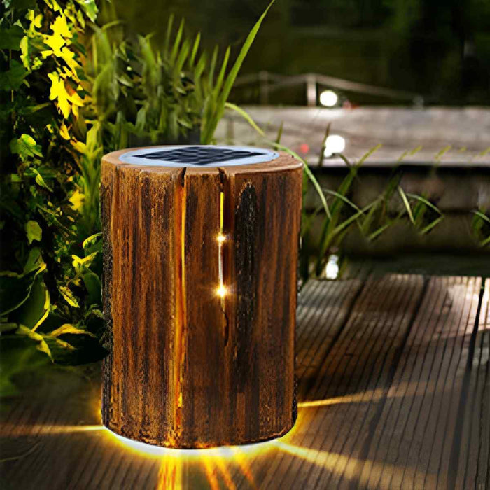 Solar Tree Stump LED Landscape Light, Waterproof Outdoor Garden/Yard/Patio, Warm White IP65