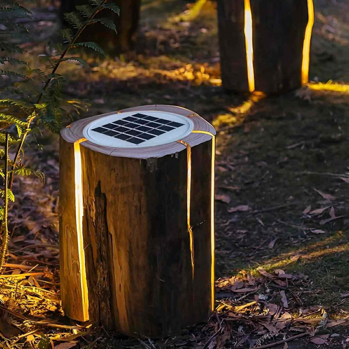 Solar Tree Stump LED Landscape Light, Waterproof Outdoor Garden/Yard/Patio, Warm White IP65