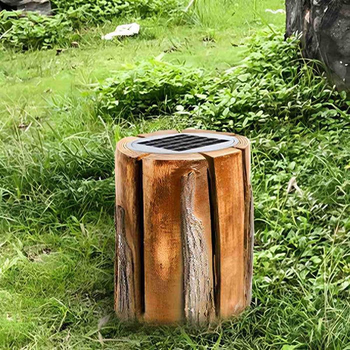 Solar Tree Stump LED Landscape Light, Waterproof Outdoor Garden/Yard/Patio, Warm White IP65