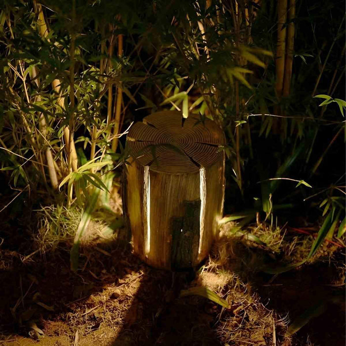 Solar Tree Stump LED Landscape Light, Waterproof Outdoor Garden/Yard/Patio, Warm White IP65