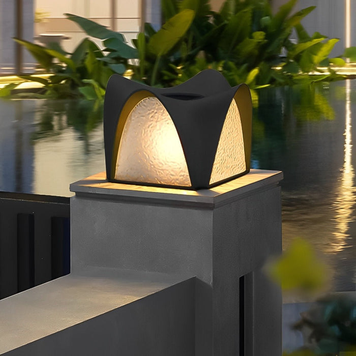 Outdoor Post Light - Waterproof Black LED, Solar Powered for Garden, Patio, Pathway