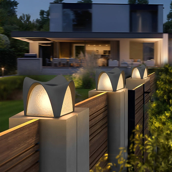 Outdoor Post Light - Waterproof Black LED, Solar Powered for Garden, Patio, Pathway