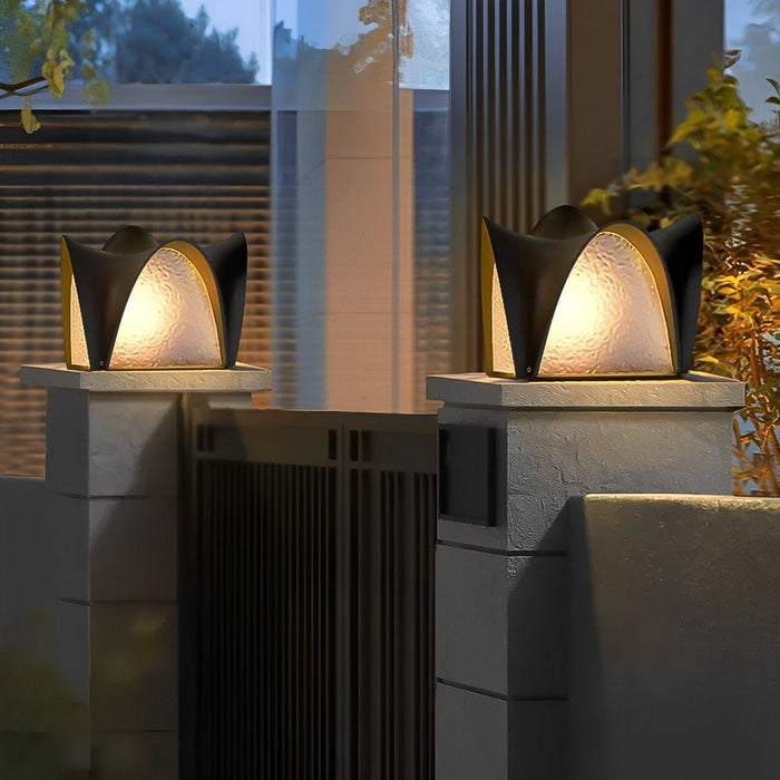 Outdoor Post Light - Waterproof Black LED, Solar Powered for Garden, Patio, Pathway