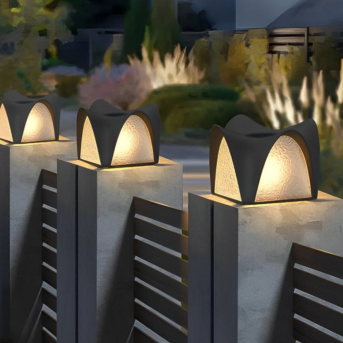 Outdoor Post Light - Waterproof Black LED, Solar Powered for Garden, Patio, Pathway