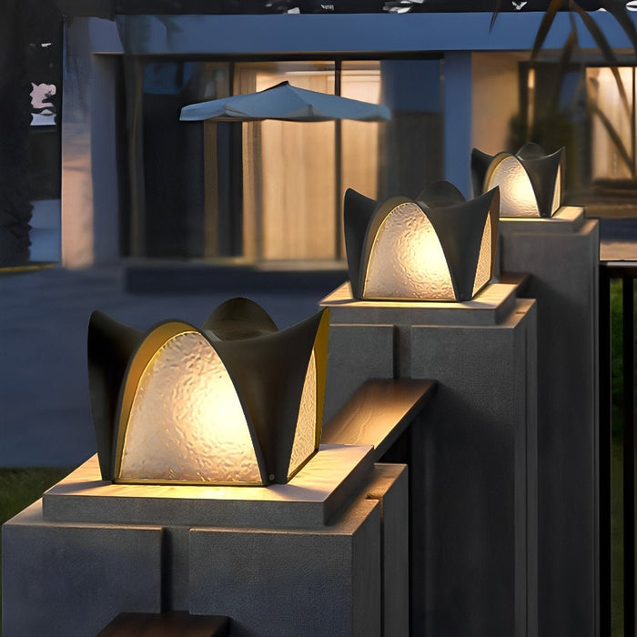 Outdoor Post Light - Waterproof Black LED, Solar Powered for Garden, Patio, Pathway